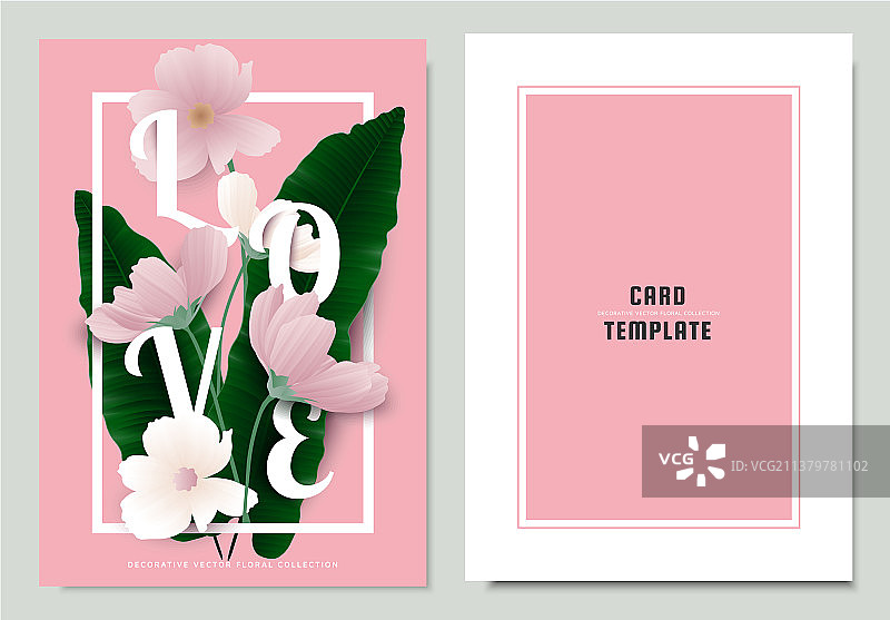 叶子问候邀请卡模板设计图片素材