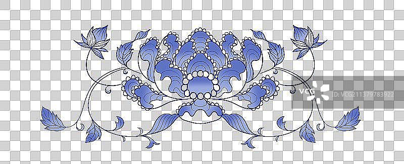 青花瓷纹样图片素材