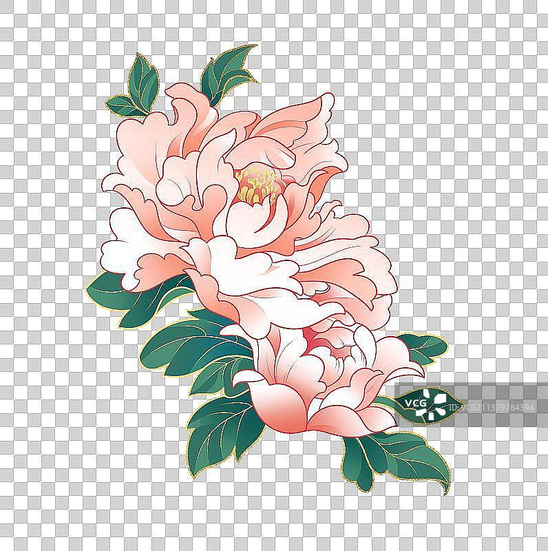 国潮风牡丹花图片素材