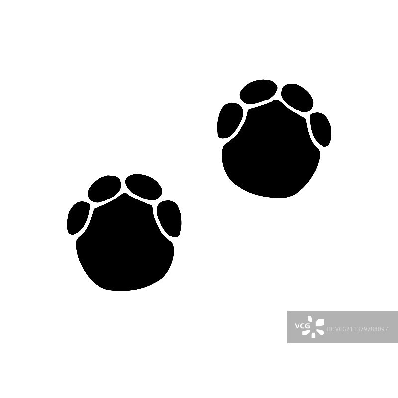 扁平风格黑色大象脚印图片素材