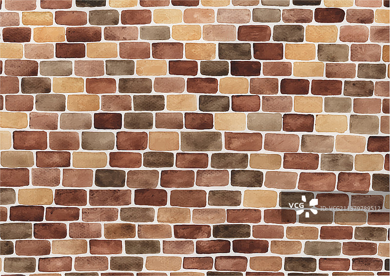 水彩手绘砖墙背景图片素材