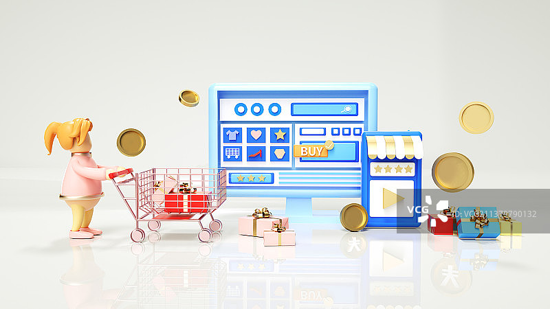3D购物场景图片素材