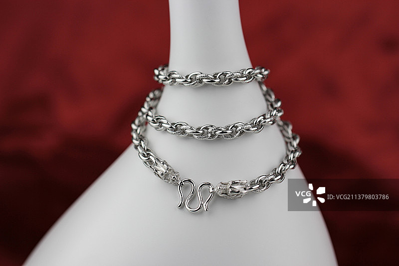 龙头项链，银链，男士首饰图片素材