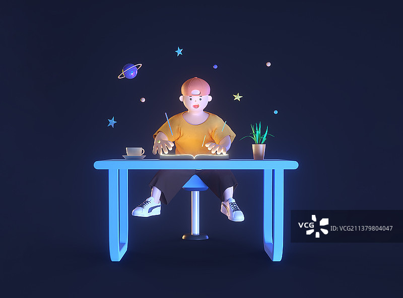 看书的小男孩图片素材