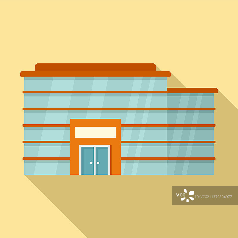 扁平风格的现代购物中心图标图片素材