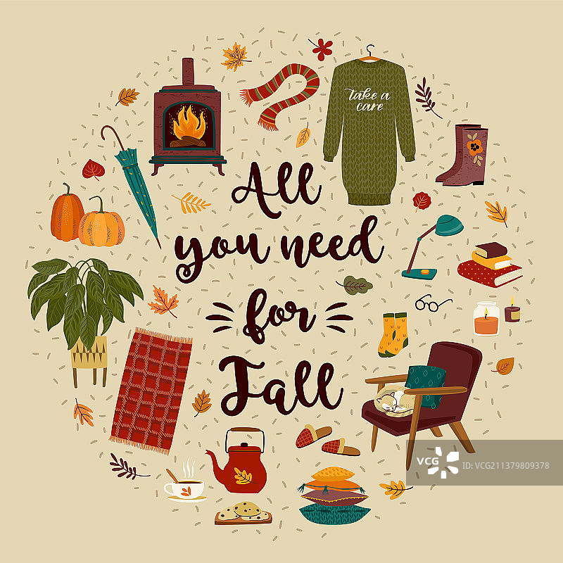 秋季温馨的家居物品图片素材