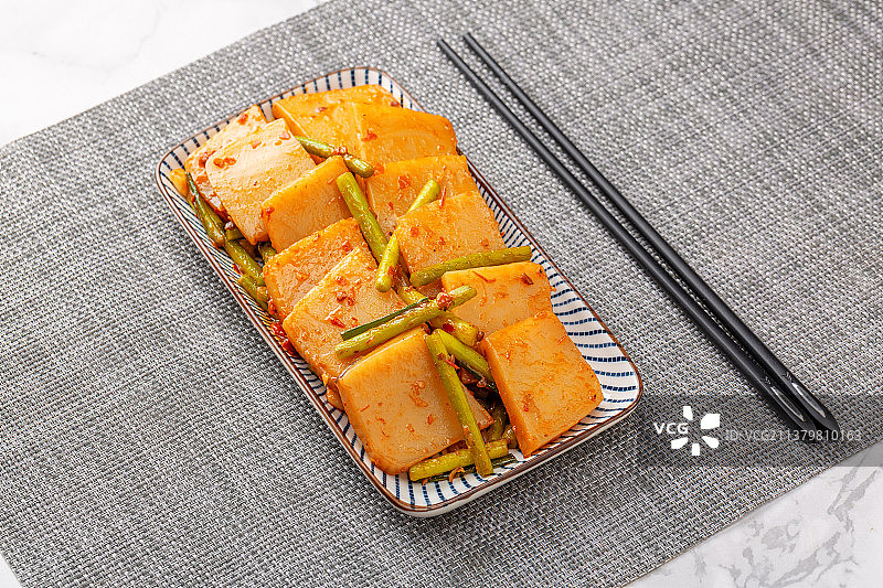 四川剑门关特产：米豆腐炒肉图片素材