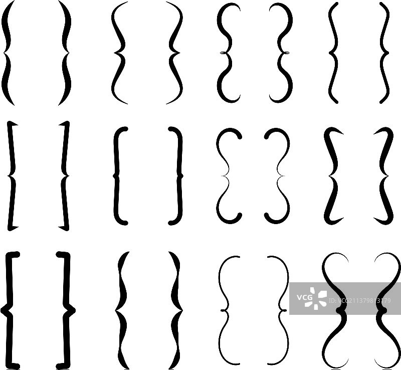 复古花括号图标图片素材