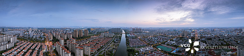 江苏靖江十圩港两岸风光航拍全景图图片素材