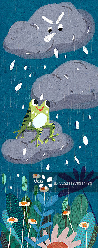 池塘的下雨天图片素材