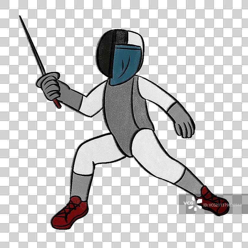 年轻的击剑运动员图片素材