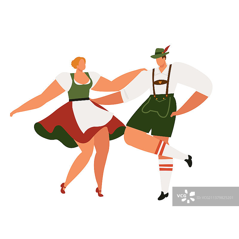 身穿巴伐利亚传统服装的年轻情侣图片素材