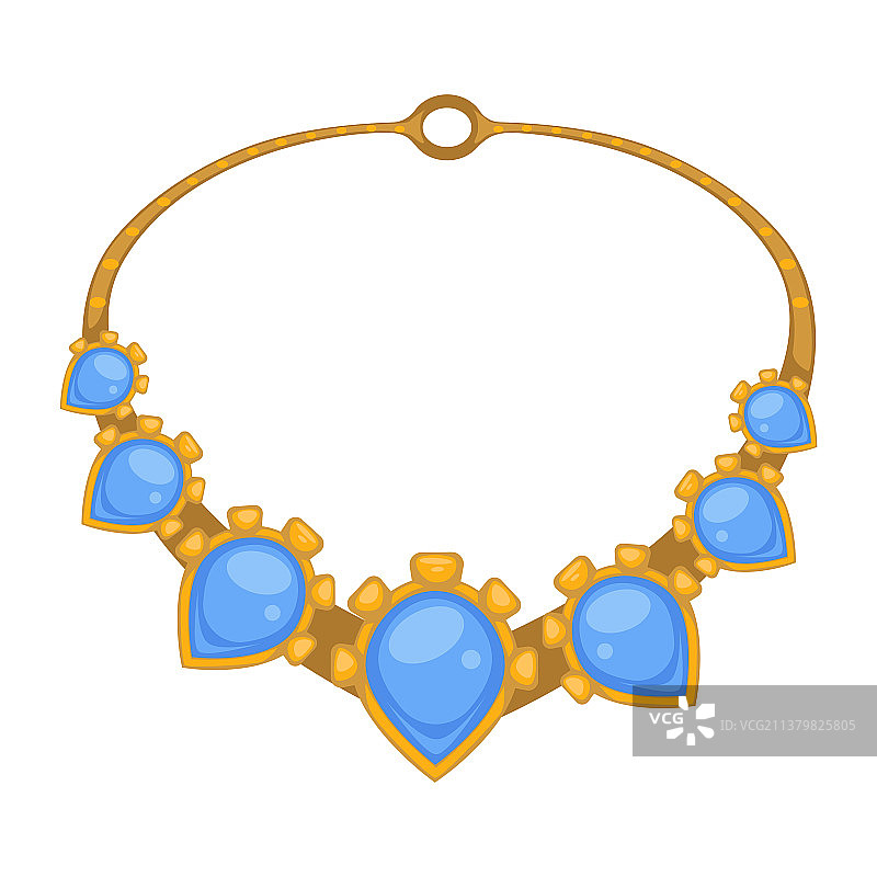 洛可可风格的金色蓝色宝石项链图片素材