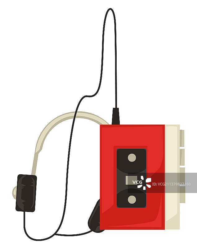 80年代音乐播放器和耳机图片素材