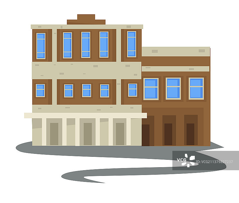 20世纪40年代复古多层公寓楼图片素材