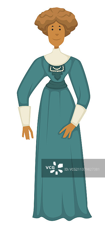 穿着1910年代复古服装的女人图片素材