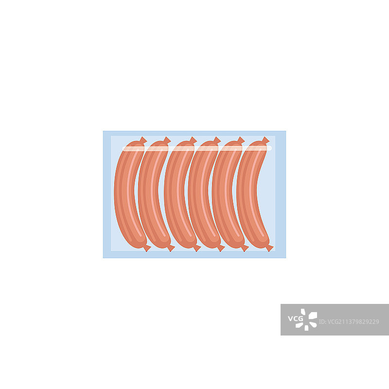 白色背景上的肉类香肠包装图片素材