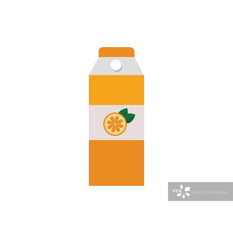 橙汁玻璃杯或塑料瓶（扁平卡通风格）图片素材