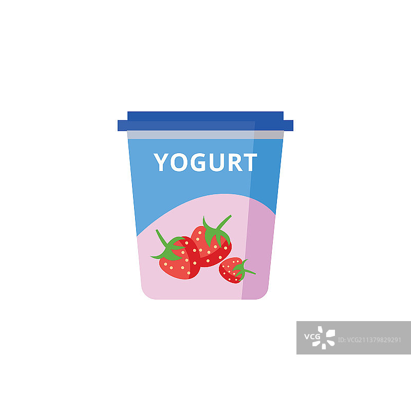 塑料包装的浆果牛奶和奶油酸奶图片素材