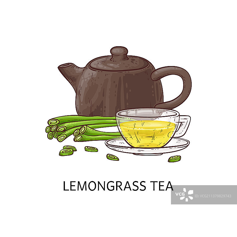 香茅草黄色茶饮概念图片素材