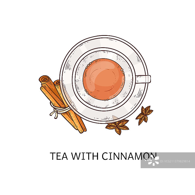 肉桂热饮玻璃杯茶饮图片素材