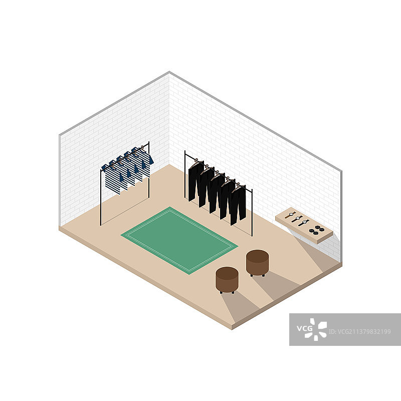 服装店2.5D室内设计概念图片素材