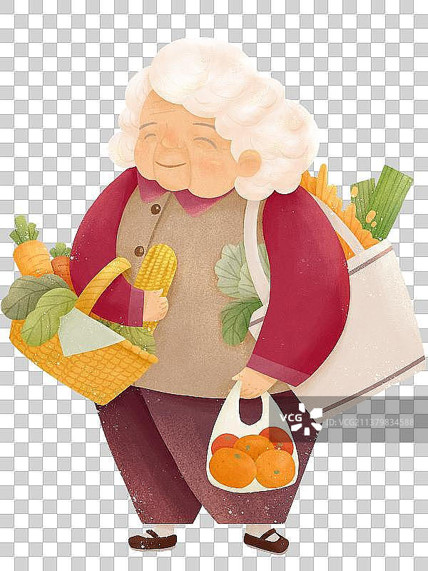 老年女性买菜图片素材