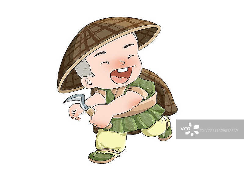收割的小孩图片素材