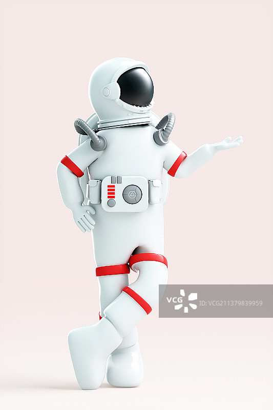 3D渲染的卡通宇航员图片素材