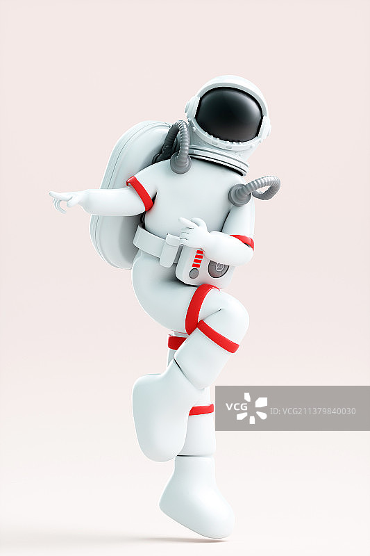 3D渲染的卡通宇航员图片素材