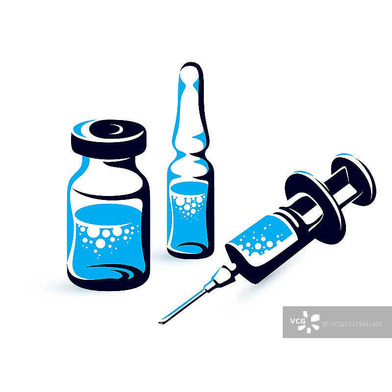 带有药物的图形安瓿瓶图片素材
