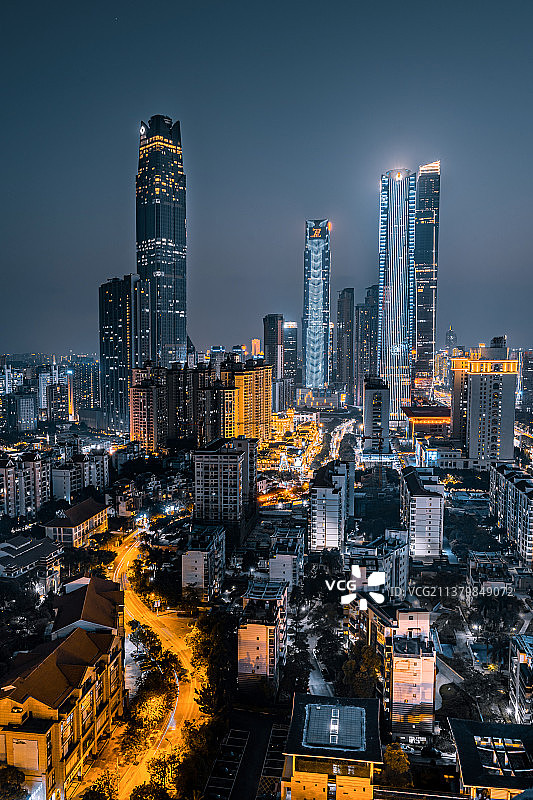 南宁CBD｜东盟商务区夜景图片素材