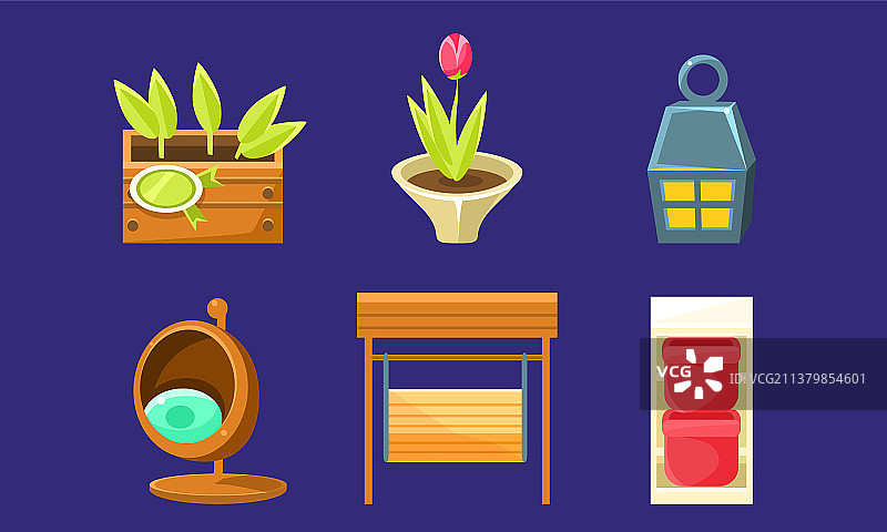 花园景观设计元素：苗木图片素材