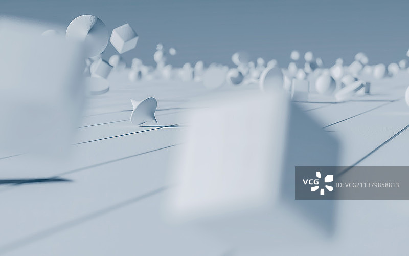 抽象三维立体图形-激烈竞争图片素材