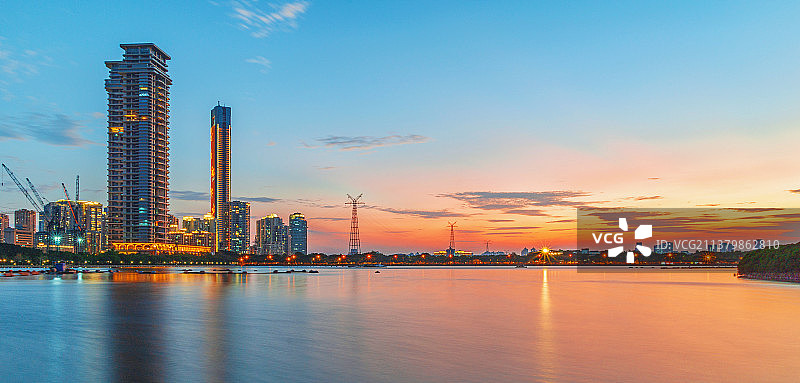 厦门筼筜湖日落图片素材