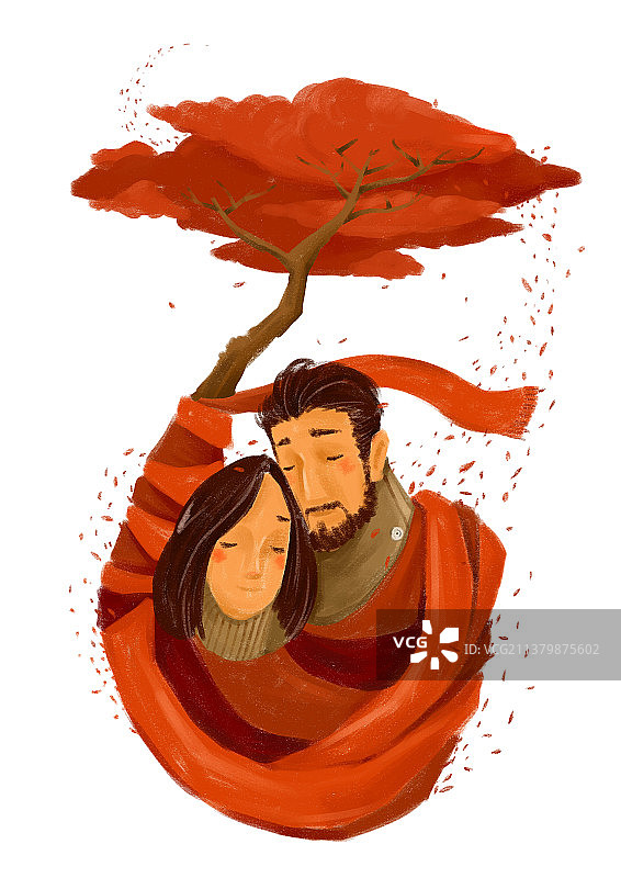 温暖的红围巾图片素材