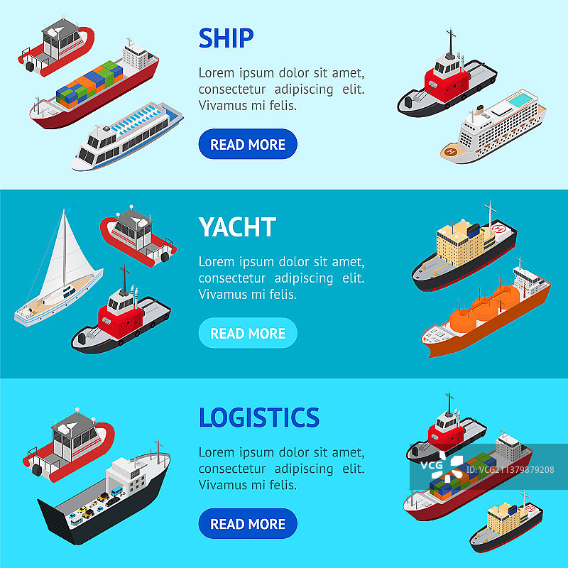 3D商用海运船舶标志横幅图片素材