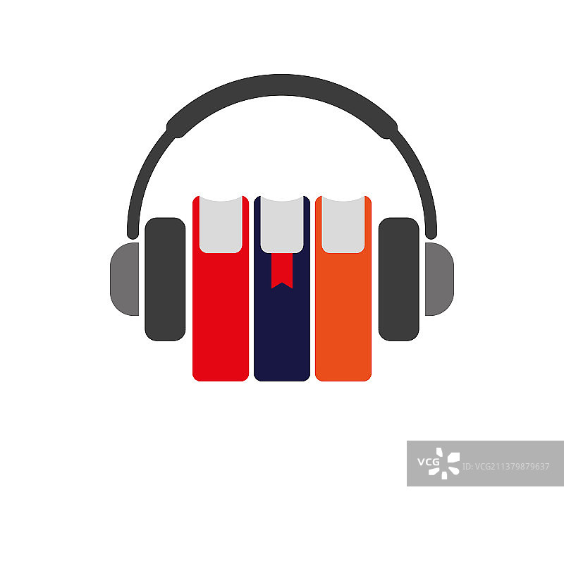 有声读物简约彩色图标图片素材