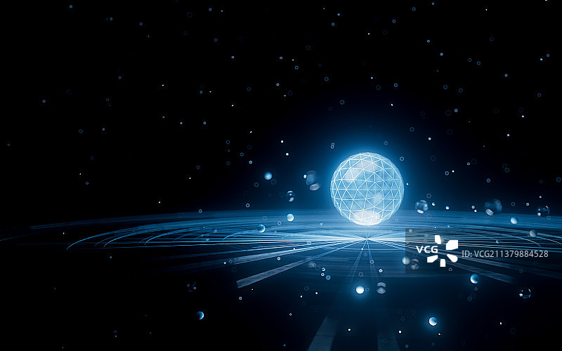 星盘中心的发光球图片素材