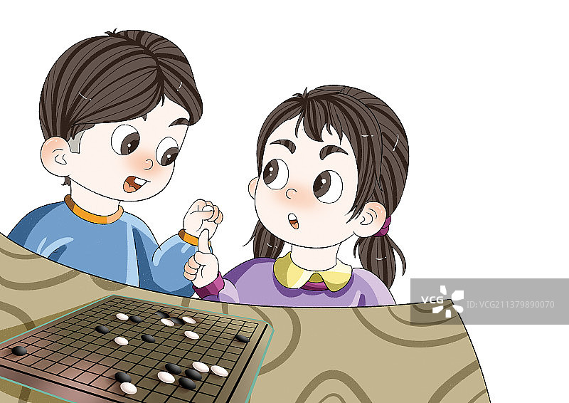 下棋的 男孩女孩图片素材
