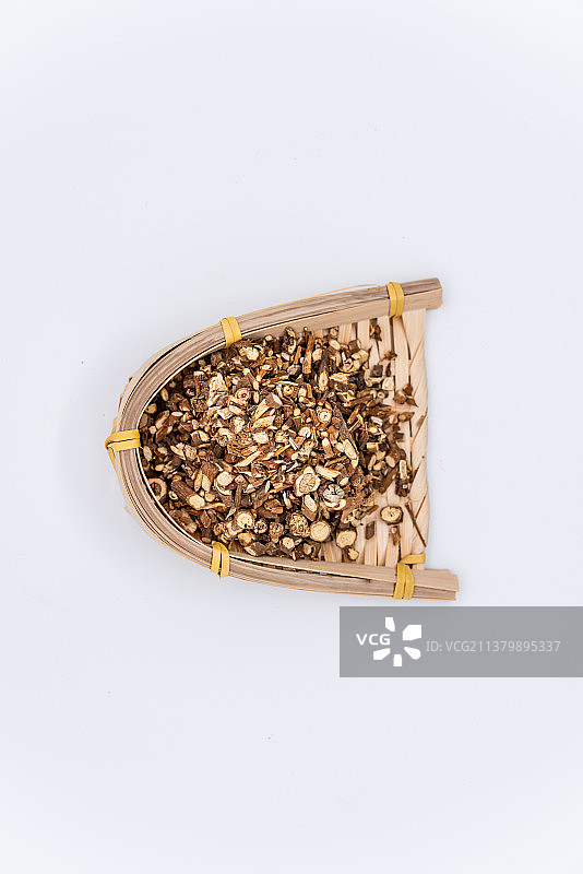 室内棚拍中国草药饮片陕西北柴胡图片素材