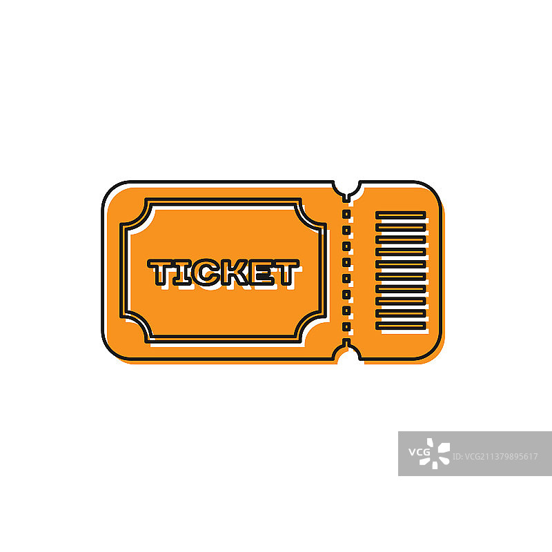 白色背景上的橙色票券图标图片素材