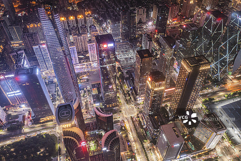 科技感繁华大楼夜景风光图片素材