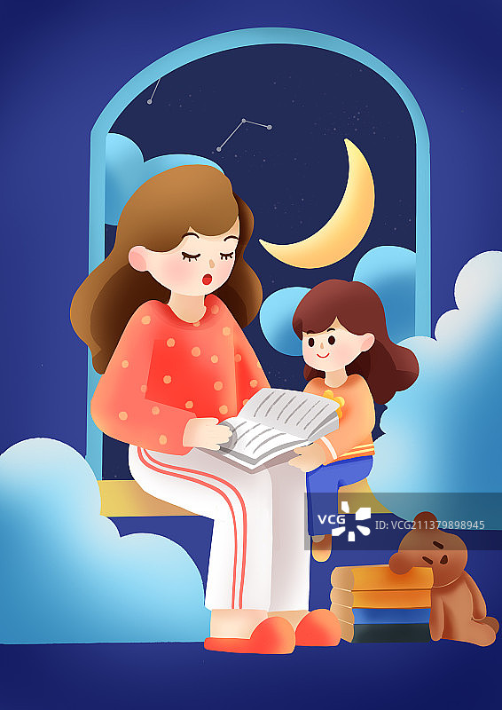 母亲讲故事图片素材