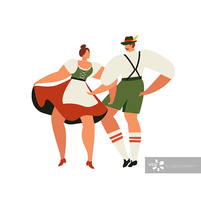 身着传统德国巴伐利亚服饰的人群图片素材