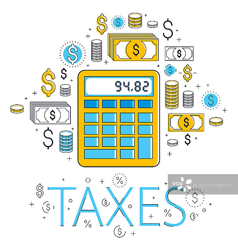 计算器、税务与会计概念图片素材