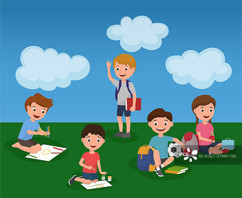 幼儿园夏季儿童活动图片素材