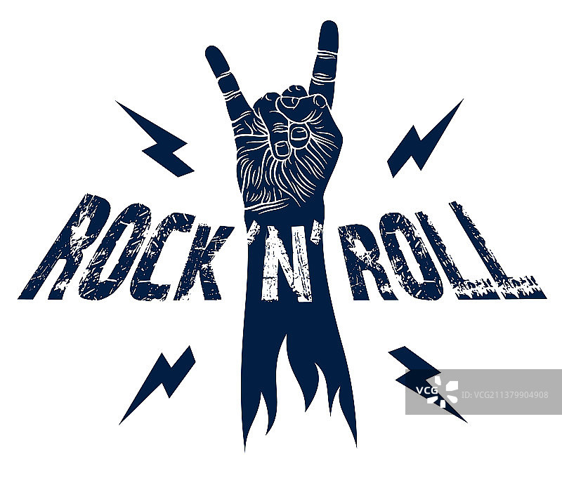 摇滚手势与闪电音乐图片素材