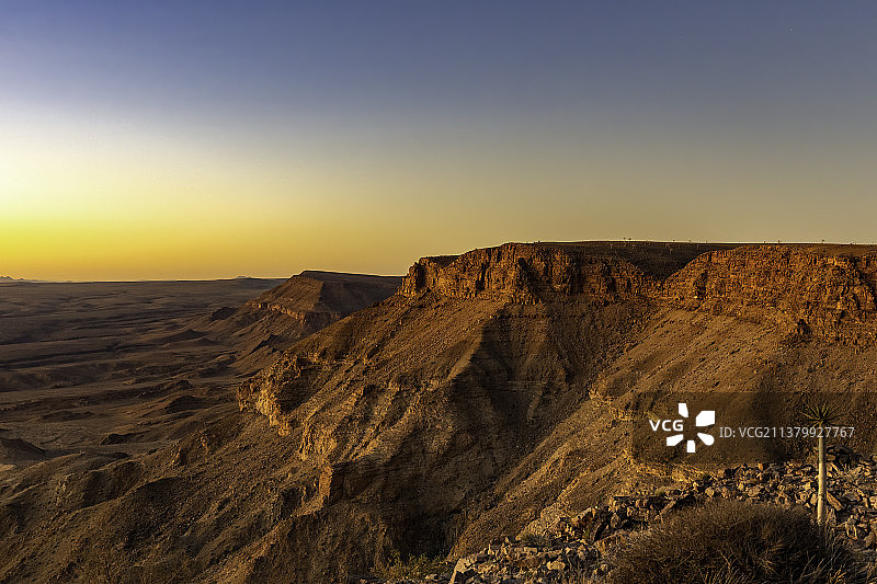 鱼河峡谷日落美景，纳米比亚图片素材