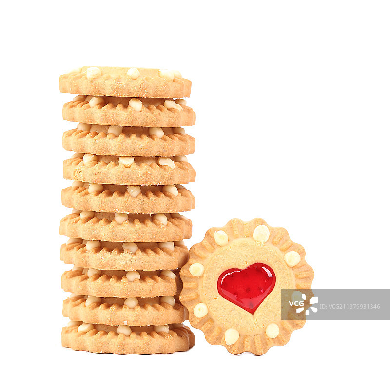 心形草莓饼干堆叠，摩尔多瓦图片素材